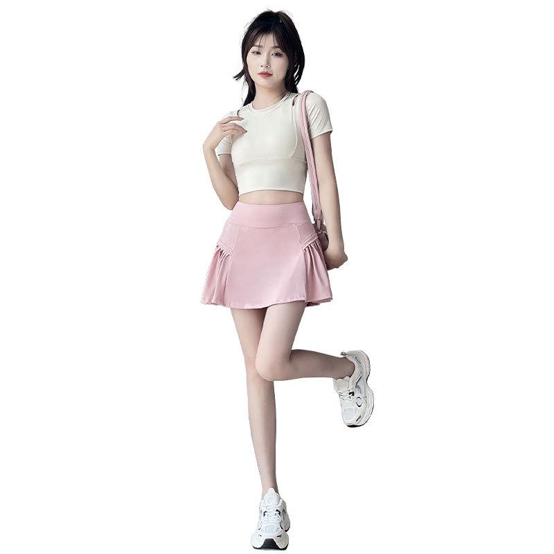 2024 Women's Quick-Dry Tennis/Badminton Sportswear Set - Summer Shirt with Fashion Running Yoga Skirt