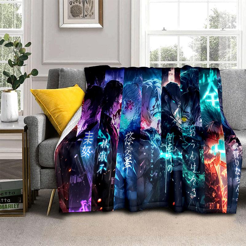 30 Style Demon S-Slayer Cartoon  Kamado Nezuko Anime Blanket,Soft Throw Blanket for Home Bedroom Bed Sofa Travel Office Kids