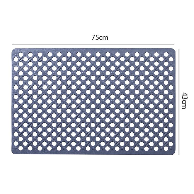 1pc Anti-slip Shower Cabin Mat 43x75cm Diatomite Bath Mat Bathroom Non-Slip Mat with Suction Cup Quick Drain YSFHD02
