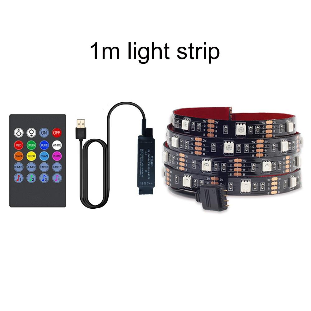 TV Backlight Music Sync USB Powered RGB 5050 LED Strip Light for 15 - 80 Inch TV Mirror PC
