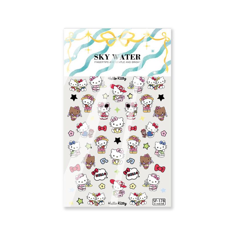 Sky Travel Cute Cat & Bestie Nail Art Stickers - DIY Gift for Friends