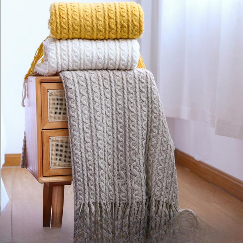 Überwurfdecke – leichte Überwurfdecke aus gewaschener Baumwolle für Frühling und Sommer. Ästhetische, atmungsaktive und hautfreundliche Decke für Raumdekoration und Büro