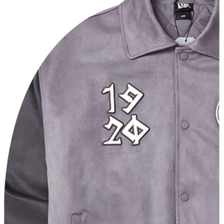 New Era FW23 Série Rekonstrukce Starověké Civilizace Vintage Zesílená Teplá Vyšívaná Volná Bavlněná Bunda s Límcem Unisex bundy Šedá 14112242