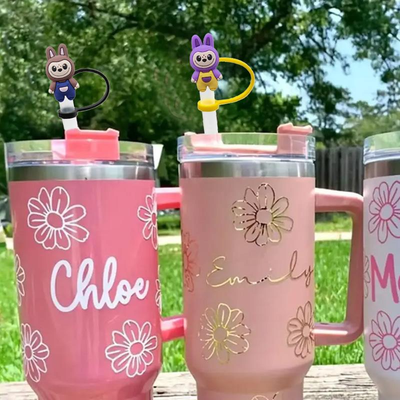 1PC Doll Straw Cap 8-10mm Bottle Accessories Cute Silicone Reusable Straw Cover Dustproof