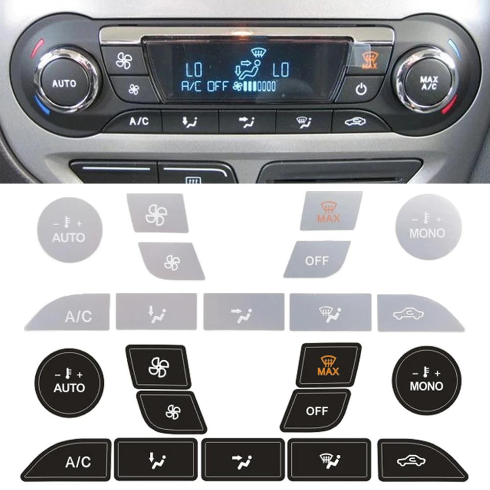 For Ford Focus MK2 Interior Decal Silver Button Repair Stickers for Air Conditioner for Ford Focus 2 Interior Tuning Accessories