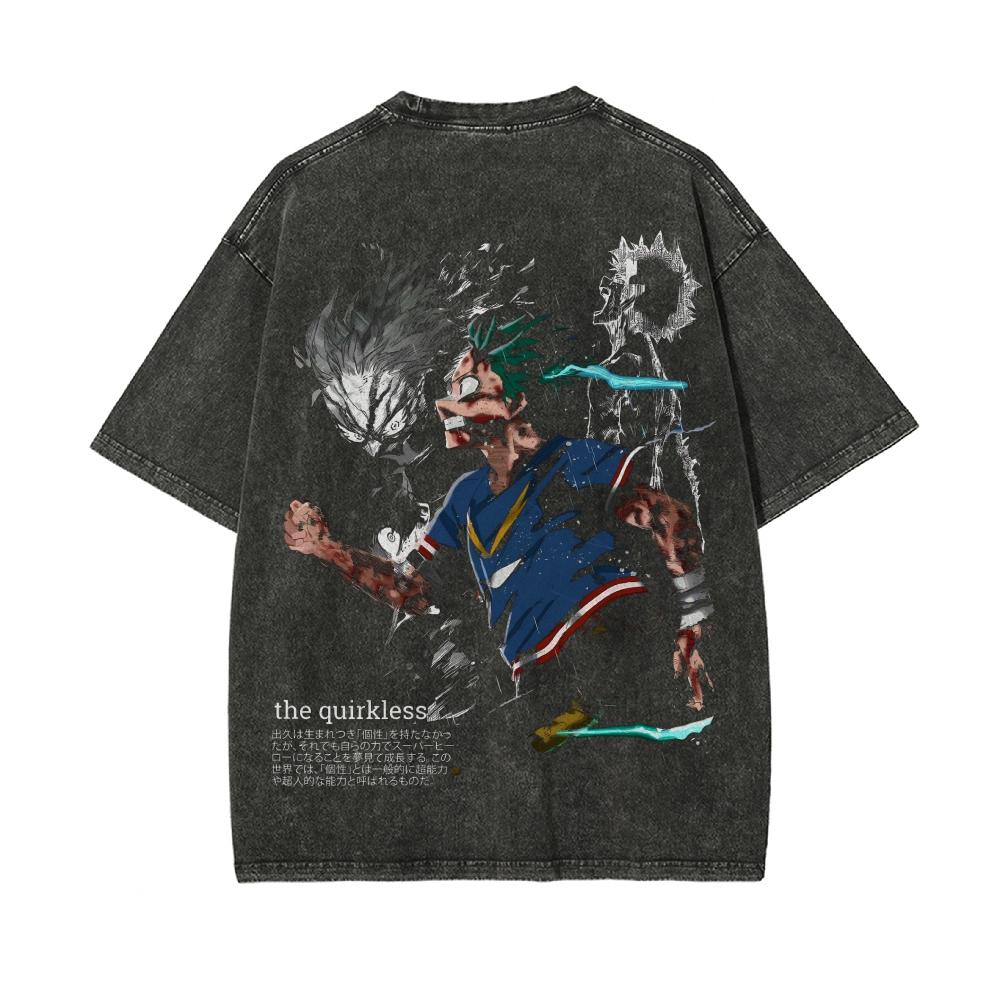 My Hero Academia Anime Lover Washed T-shirt Year Round Clothing High Quality Personality Clothes Plus Size Unisex New Model Couples Tee