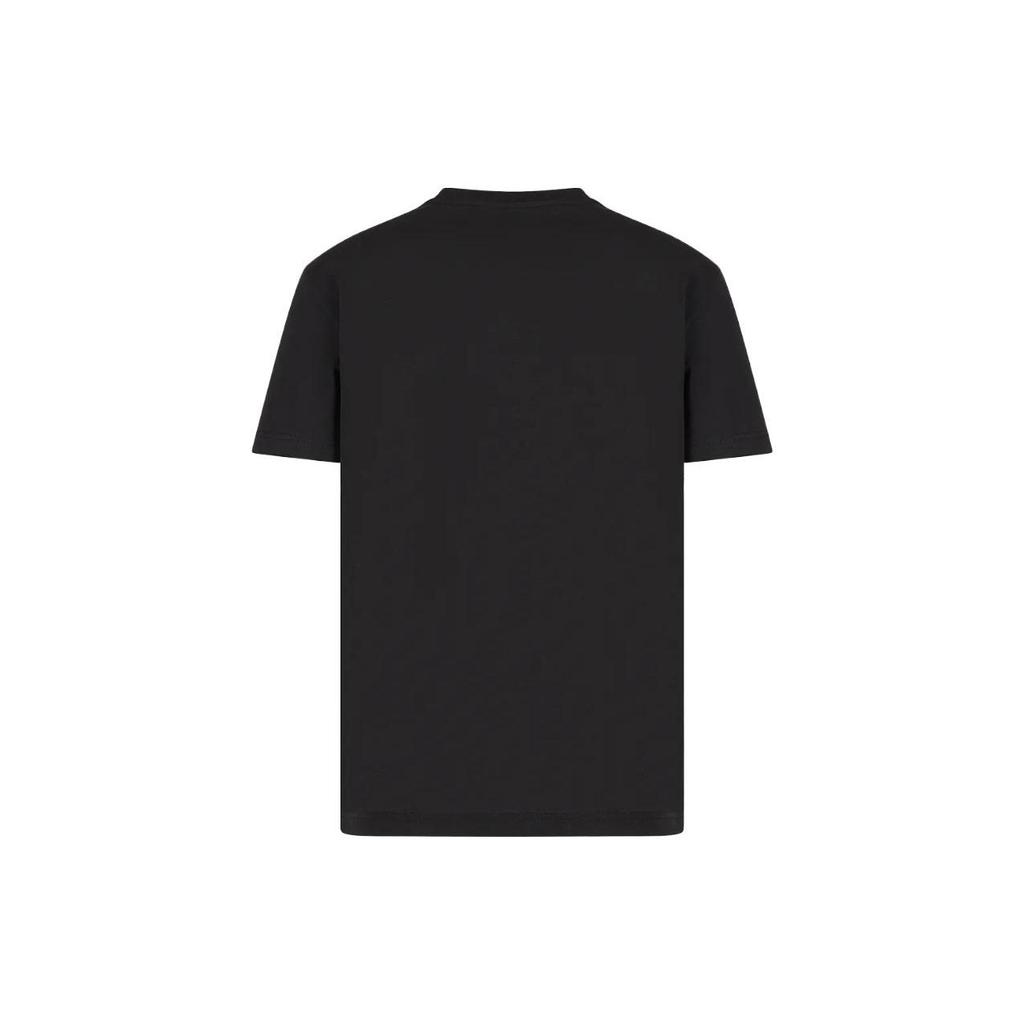 Emporio Armani EA7 SS23 Solid Logo Pullover Short Sleeve T-Shirt Men Tops Black 3RPT41-PJNTZ-1200