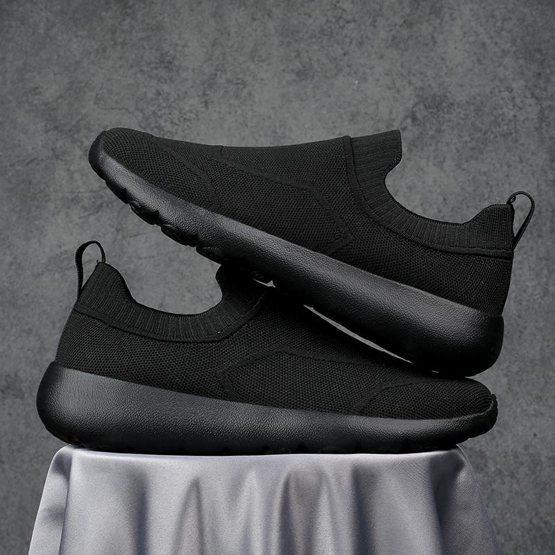Fashion Outdoor Men Casual Canvas Shoes Lightweight Summer Mesh Shoes Breathable Slip on Flats Breathable Men Walking Shoes Soft Loafers