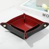2PCS Nordic Leather Desktop Storage Tray PVC Leather Jewelry Cosmetic Key Storage Tray Desktop Folding Organizer Storage Box