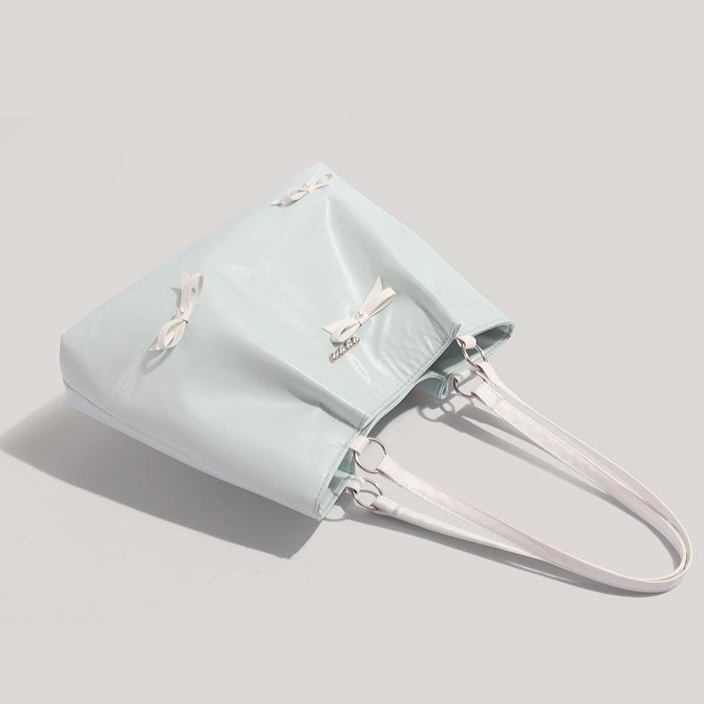 Bow Bag Casual Commuter Women'S Bag Dopamine Large Capacity Shoulder Bag Fashion Tote Bag Women