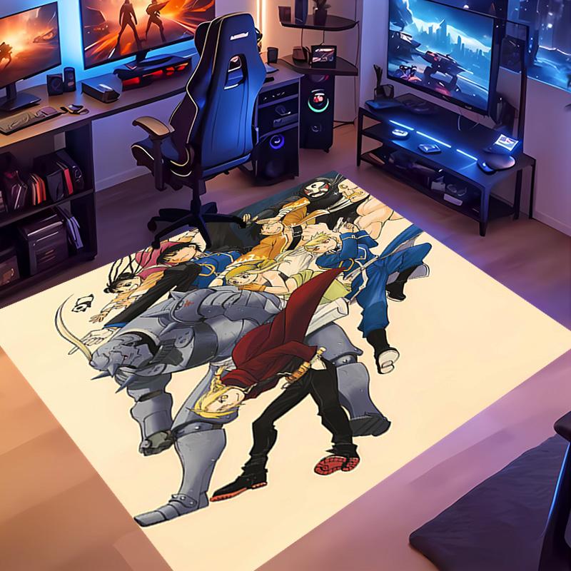 Fullmetal Alchemist -Themed Entrance Mat,Non-Slip Mat Area Rug,Room Decor,Outdoor Decor,Kitchen Rug,Doormat - Machine Washable,Easy to Clean