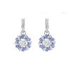 Synthetic Cubic Zirconia, Rhodium Plated, Faux Crystal Earrings Women's Blue 5680016