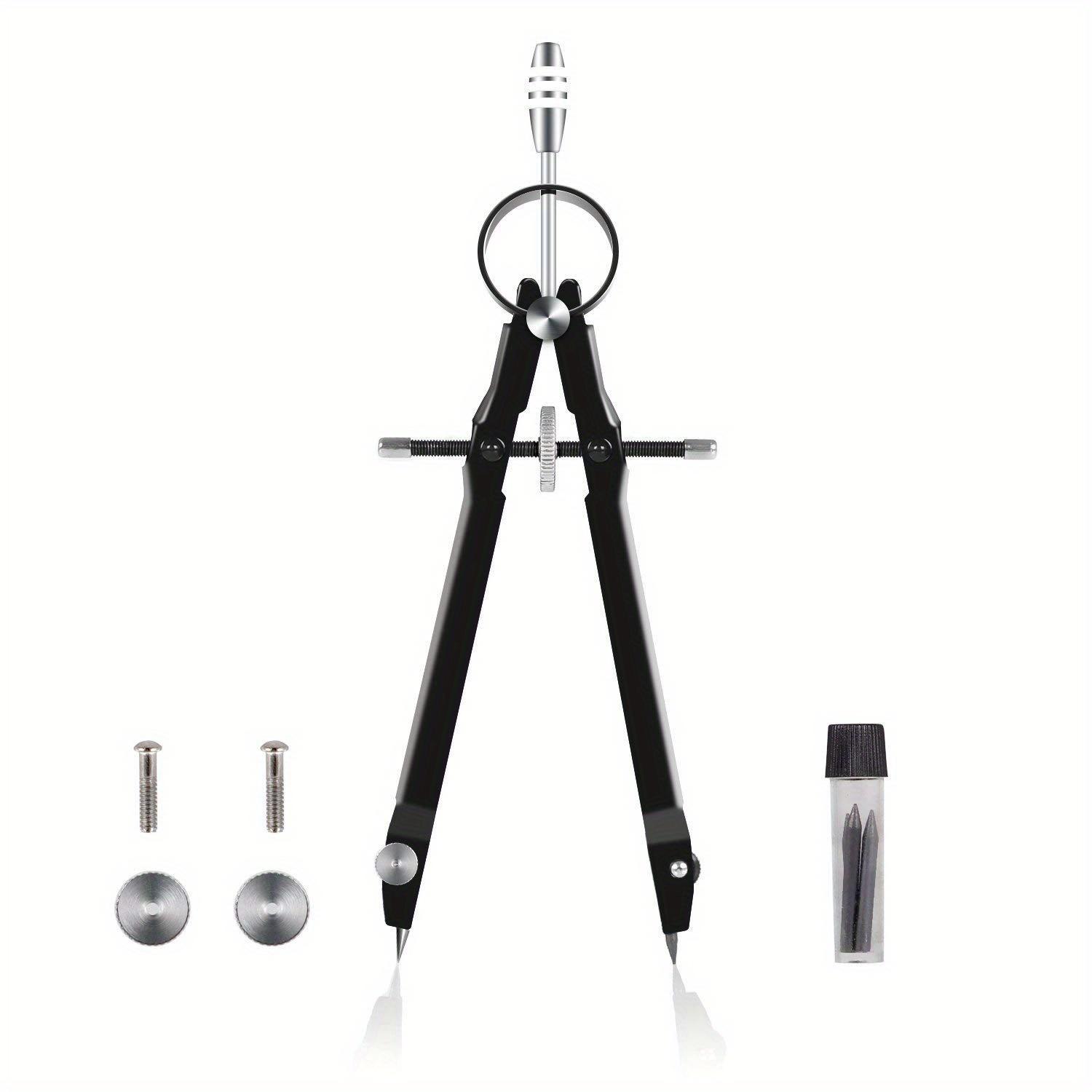 

Профессиональный циркуль, набор геометрических циркулей с замком, математический и точный циркуль, металлический и прочный для точных измерений на твердых и плоских поверхностях чёрный