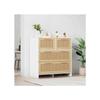 Armoire en rotin de haute qualité à 4 tiroirs avec poignées en bois massif Dimensions : L80/H80/T38 cm