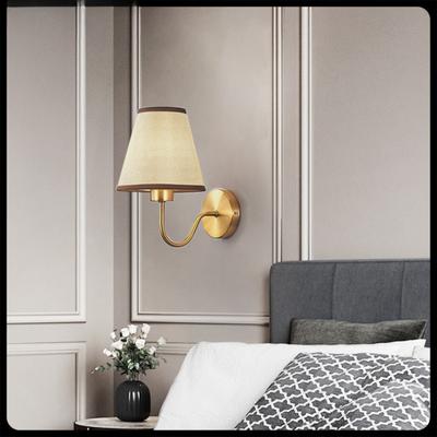 Retro LED Wandleuchte mit einfacher und kreativer Stoff-E27-Dekoration Wandleuchte Schlafzimmer Nachttisch Wohnzimmer Hotel Innenbeleuchtung