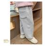 Baby Girls' 2025 Korean-Style Velvet Wide-Leg Winter Pants