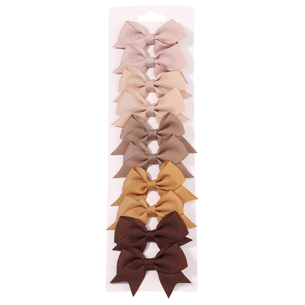 10PCS/Set 2.4Inches Solid Hair Bows With Hair Clips For Girls Headwear New Handmade Bowknot Barrettes Cute Kids Hair Accessories