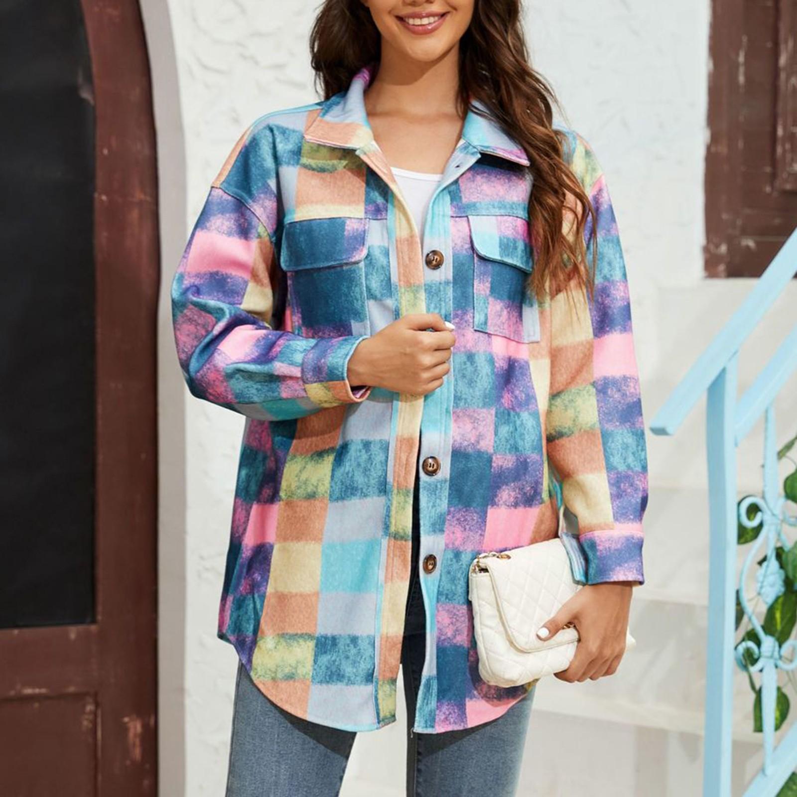 

Женская осенне-зимняя повседневная модная куртка с длинными рукавами и лацканами с цветными блоками XL горячий розовый