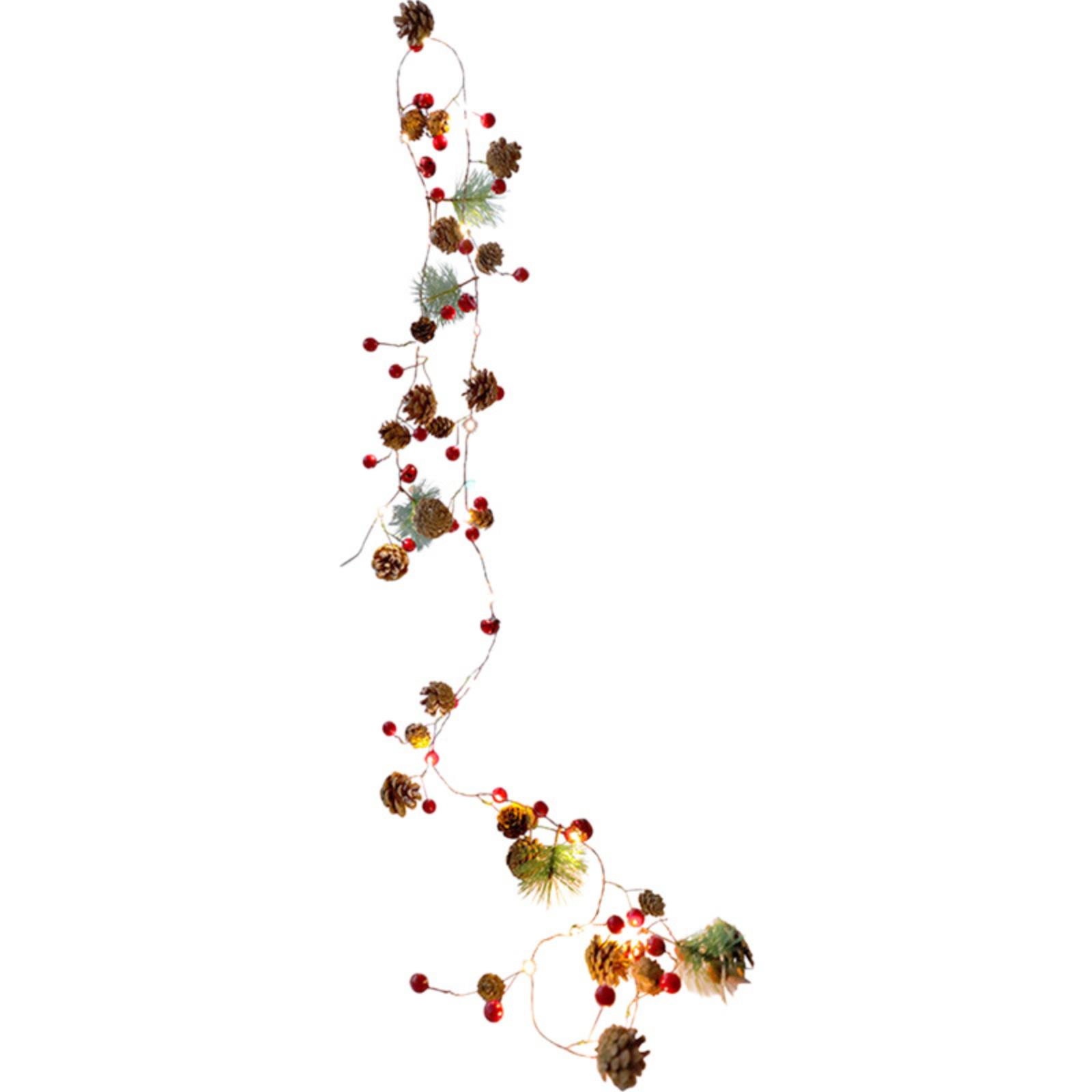 

Christmas Garland With Lights,20Led 7ft Red Berry Garland Lights Battery Operated,Christmas Decorations For Home Indoor Christmas Decorations One Size