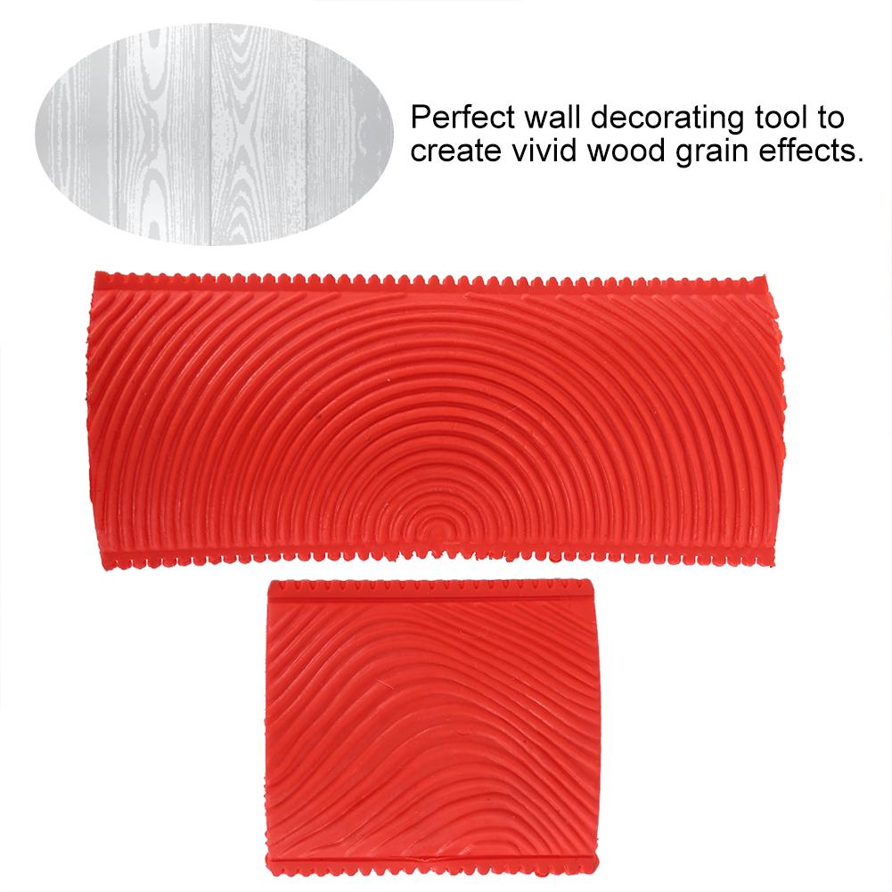 2Pcs   Set Rubber Wood Grain Effect Brush Painting Tools DIY Wall Decoration