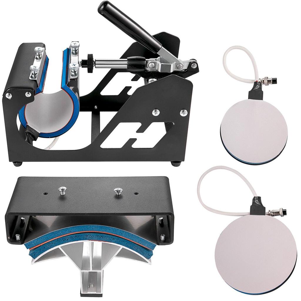 Heat Press 5 in 1 Heat Press Machine 38x30cm T-shirt Press Mug Printing Machine Multifuctional Heat Transfer Machine for T-shirt Mug Hat Plate
