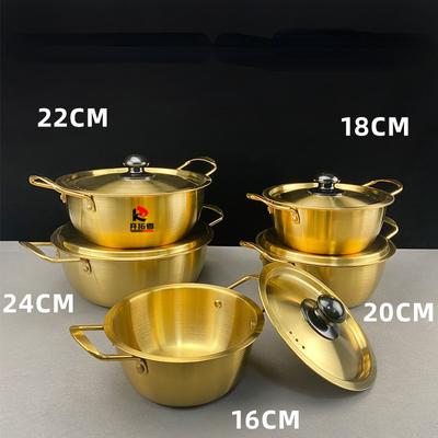 Stainless Steel Instant Noodle Pot Lamian Noodles  Screw Powder  Induction Army Hot  Seafood Griddle Cooker  Golden