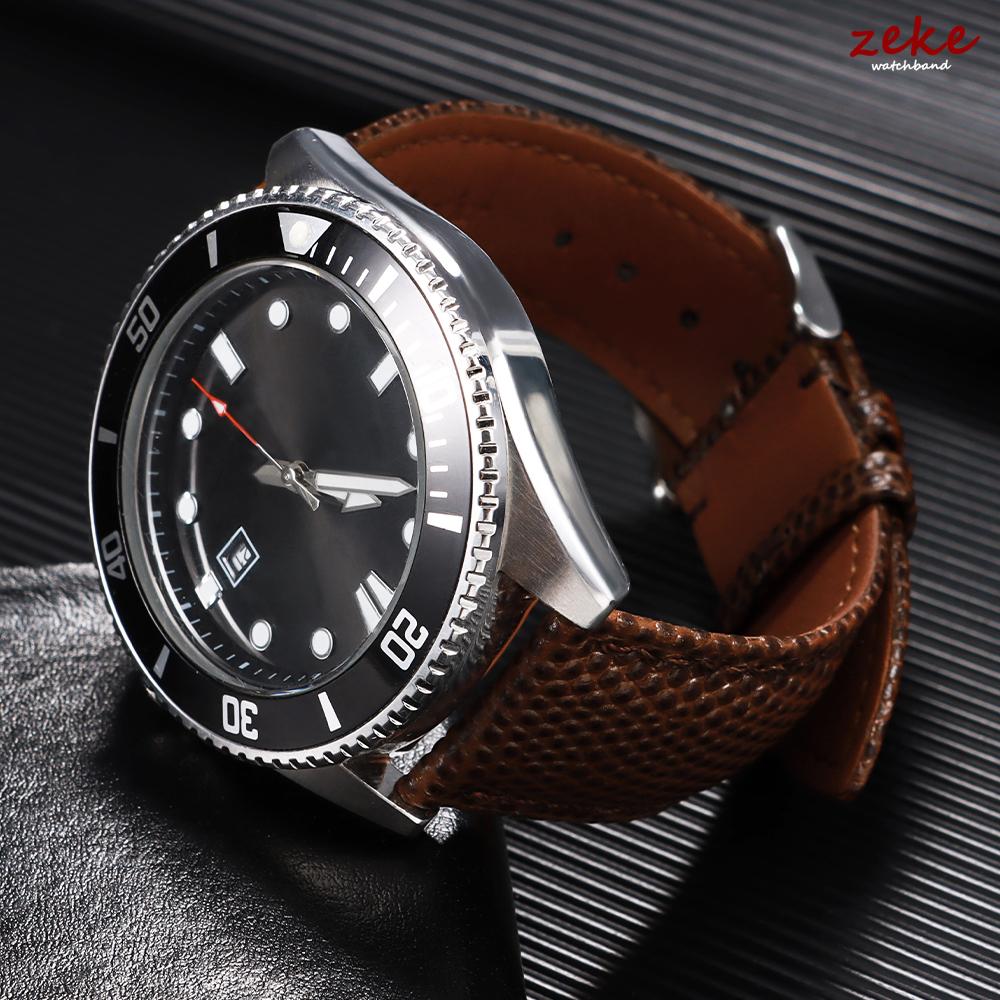 Lizard Print Genuine Leather Watch Band 14mm 16mm 18mm 19mm 20mm 21mm 22mm Replacement Bracelet Belt Men Women Watch Accessories