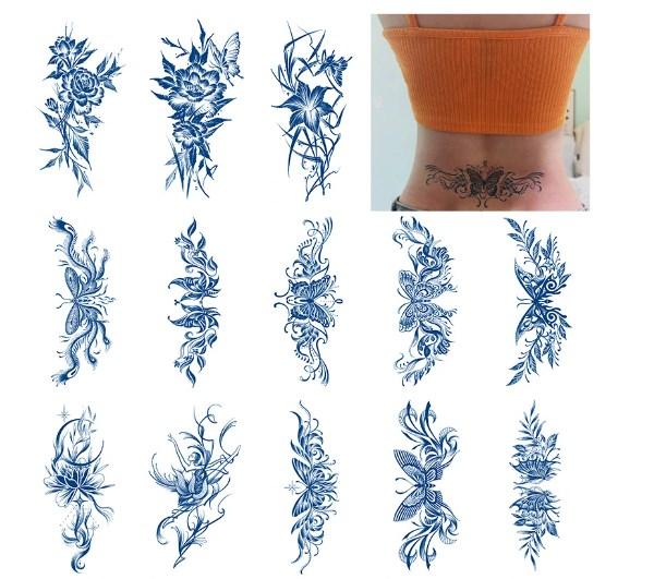 Custom Gzxt Semi Permanent Angel Wings Herbal Tattoos Stickers коричневый