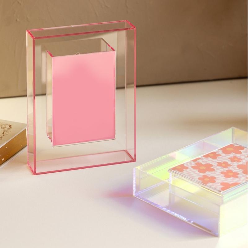 Photo Frame Acrylic Photo Holder for Desktop Display Support Horizontaled Vertical Clear