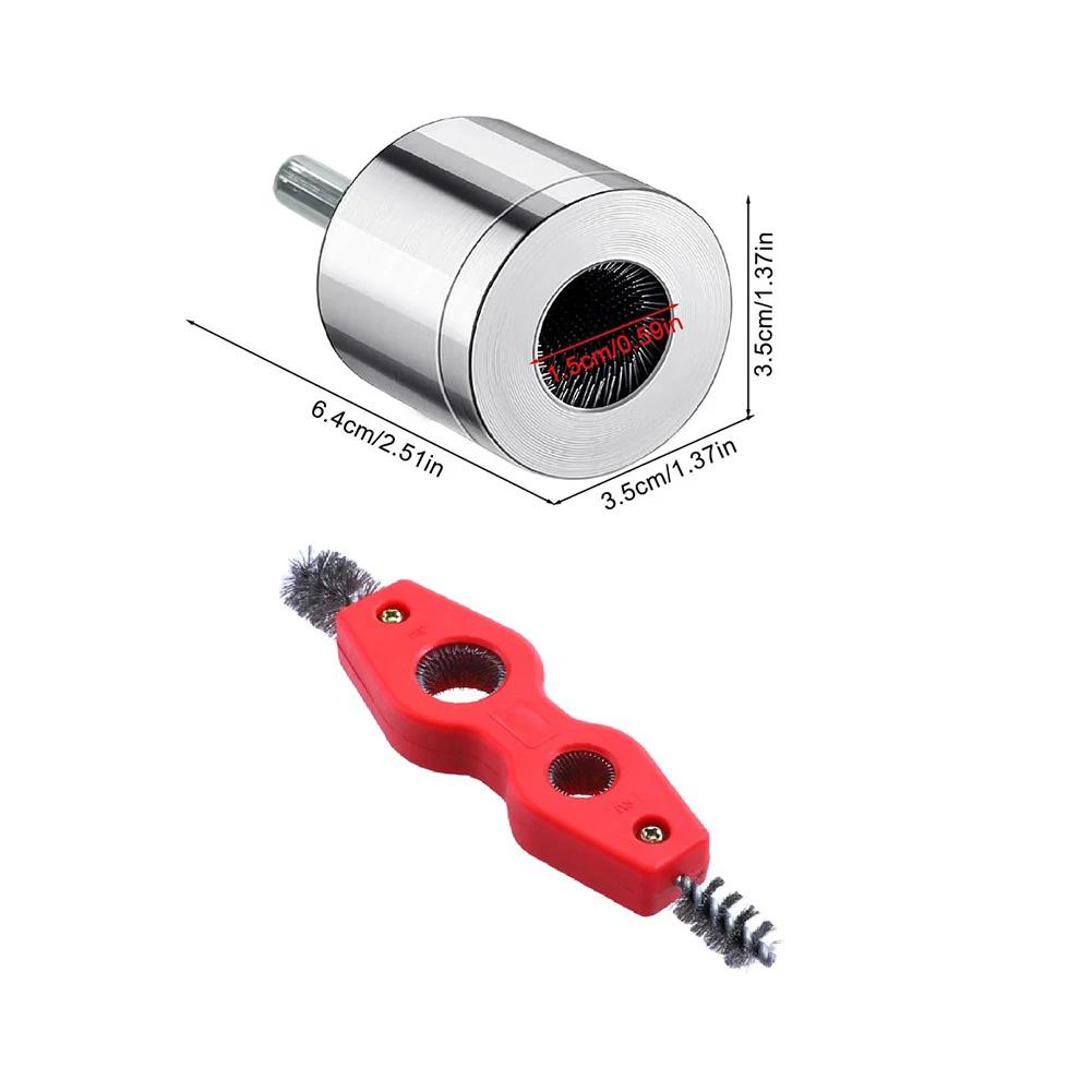 Metal Copper Pipe Cleaner Tube Cleaning Brush For Plumbers Electric Drill Bit Plumbing Cleaning Dual Head Battery Brush