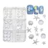 Resin Nail Decors Nail Charms With Glossy Starfish Seashells Patterns For Wedding Party And Special Occasion Nails