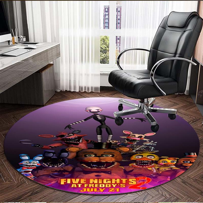 Five Nights at Freddy's Print Round Rug, Washable Floor Carpet, For Entryway Dorm Laundry Room Office Study, Home Decor Birthday Christmas Gift