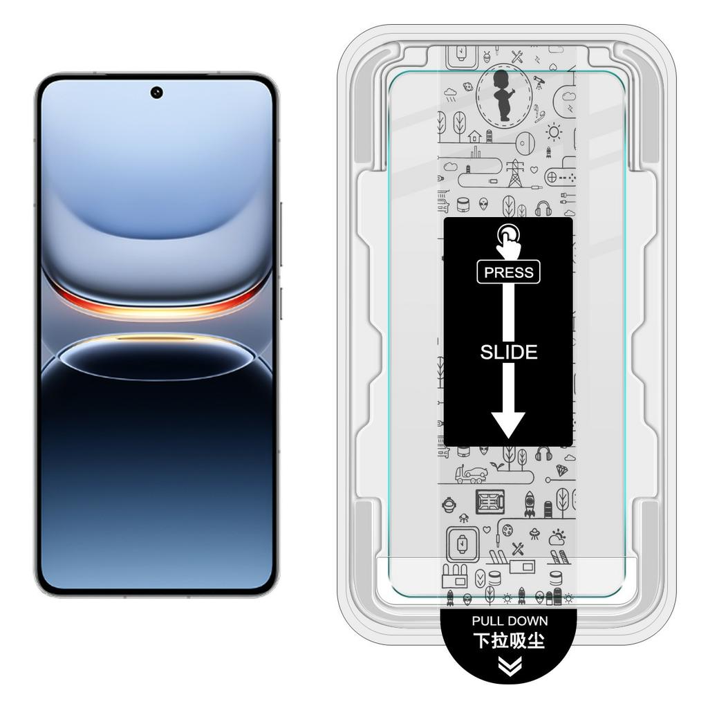 IMAK seria H Dla vivo iQOO 13 5G Szkło hartowane Osłona ekranu Folia do instalacji bez pyłków (Odblokuj odcisk palca)