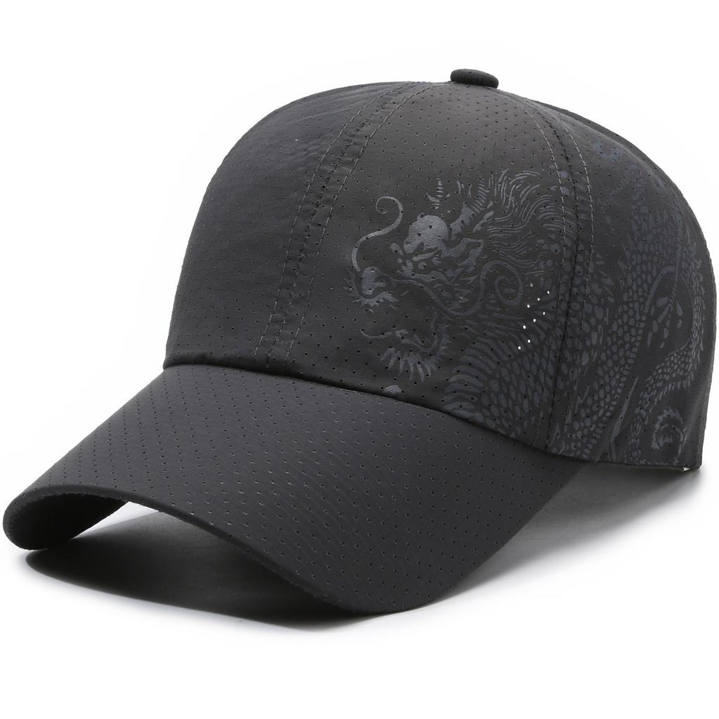 Dragon print baseball cap, summer outdoor sun protection sports quick drying cap, casual men's and women's duckbill cap