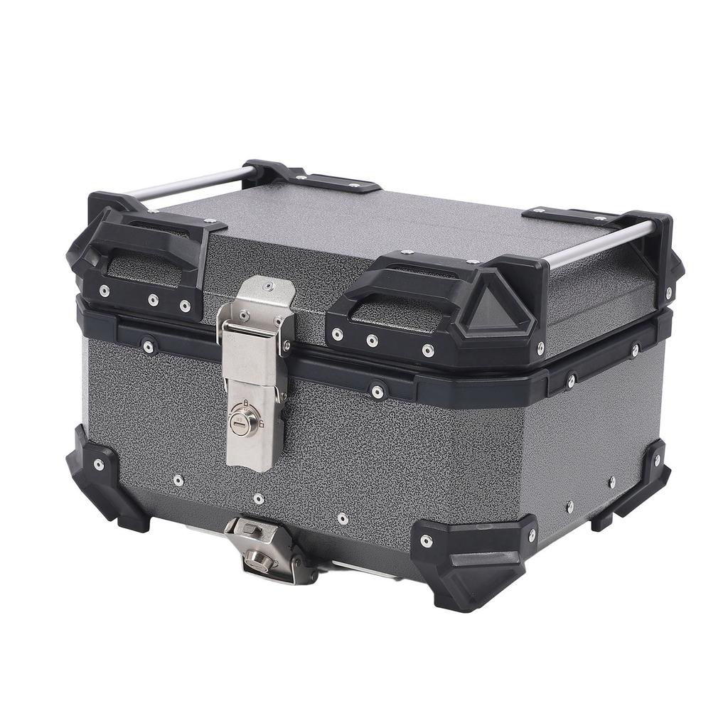 25L Motorcycle Top Case with Security Lock Waterproofing Aluminum Alloy Quick Release Trunk Top Box for Helmet Luggage