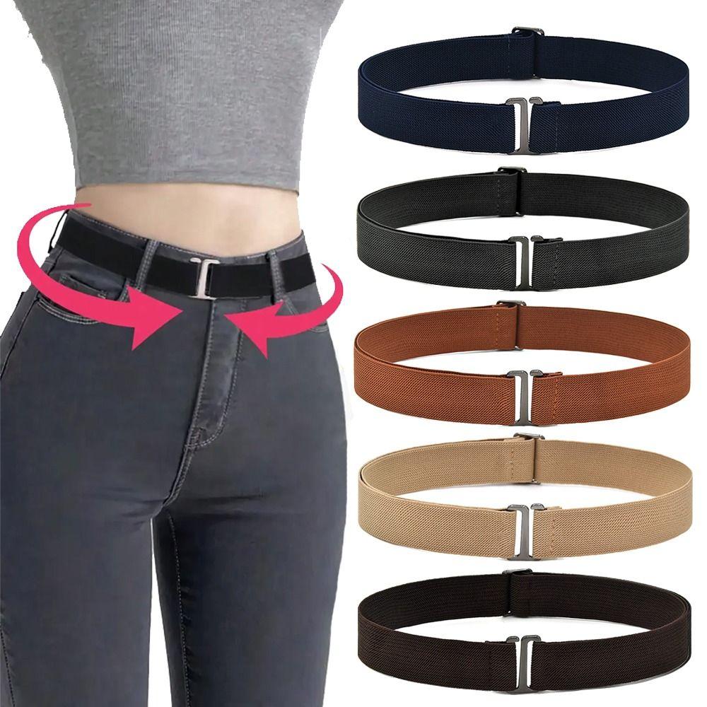 

Versatile Adjustable Waist Belt Invisible Stretch Waistband Fashion Slim Elastic Band Women абрикосовий