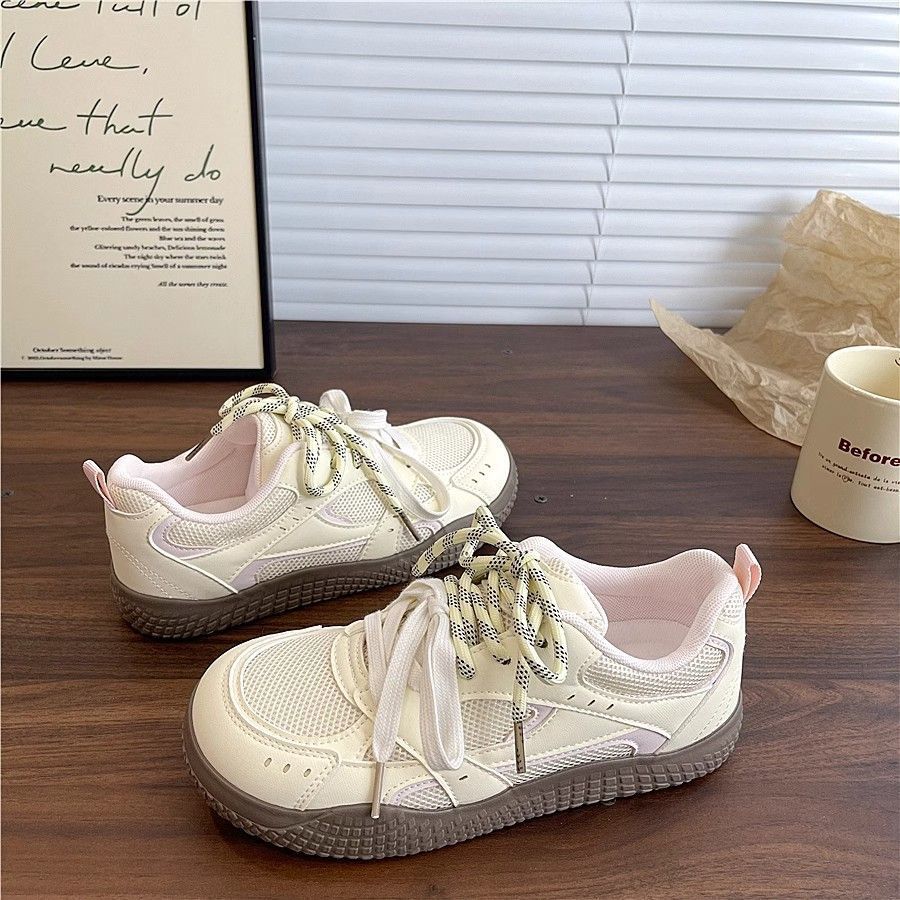 

Корейская версия 2025 летние сетчатые дышащие кроссовки для моральной подготовки, универсальная шикарная обувь, модные кроссовки на платформе с круглым носком, уродливо-милые 35 жёлтый