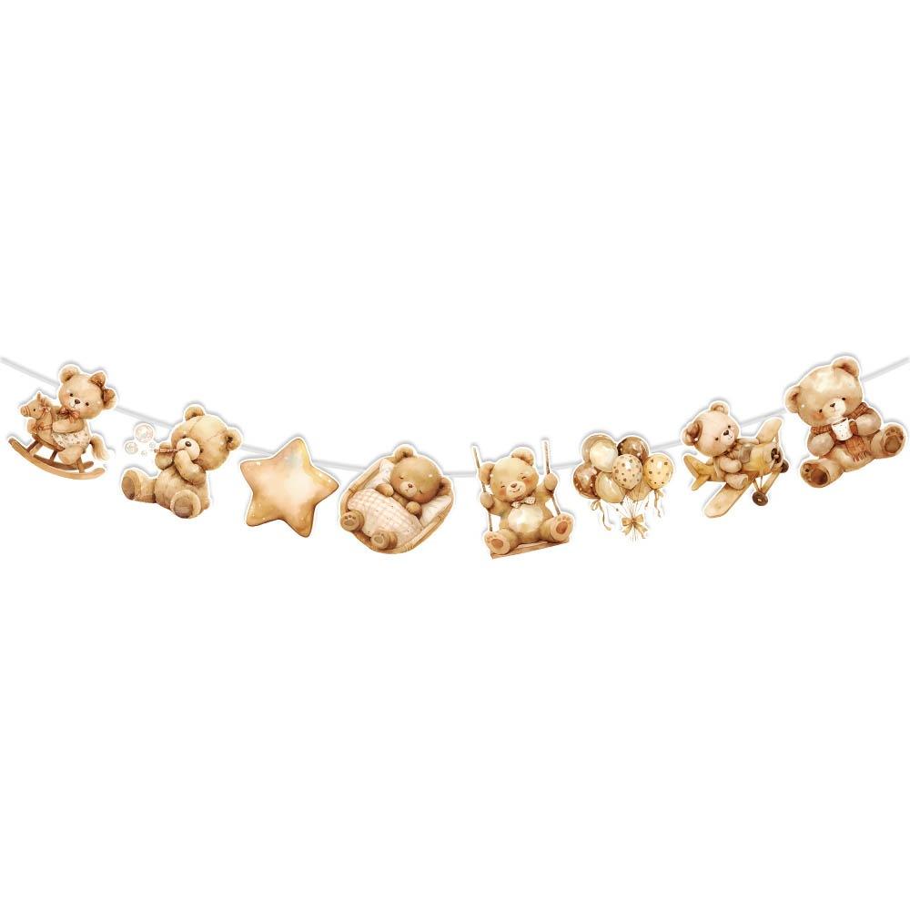 Little Bear Baby Welcome Party Decorative Banner Little Bear Spiral Baby Shower Decorative Flag Set