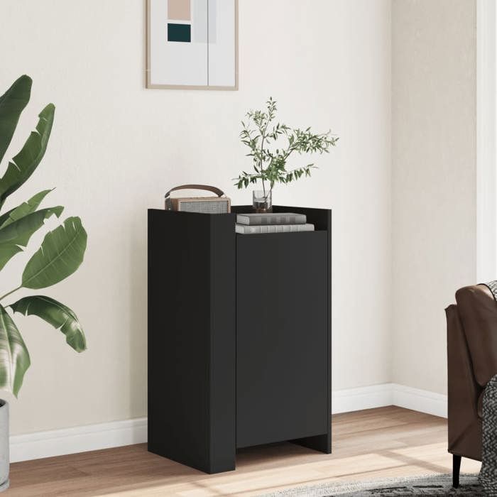 VidaXL Buffet noir 45x35x75 cm bois d’ingénierie, armoire, armoire latérale, armoire de rangement, armoire, placard, buffet 848396