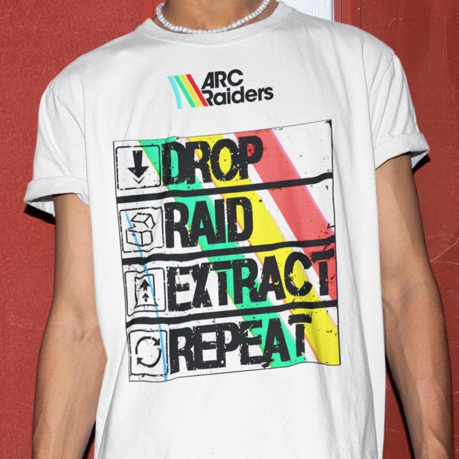 Arc Raiders Drop Raid Extract Repeat Shirt - Gamer Tshirt,Arc Raider Sweatshirt,Gaming Tee L