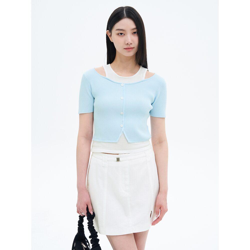 8Seconds Layered Off-Shoulder Pullover Sky Blue Sky Blue/S