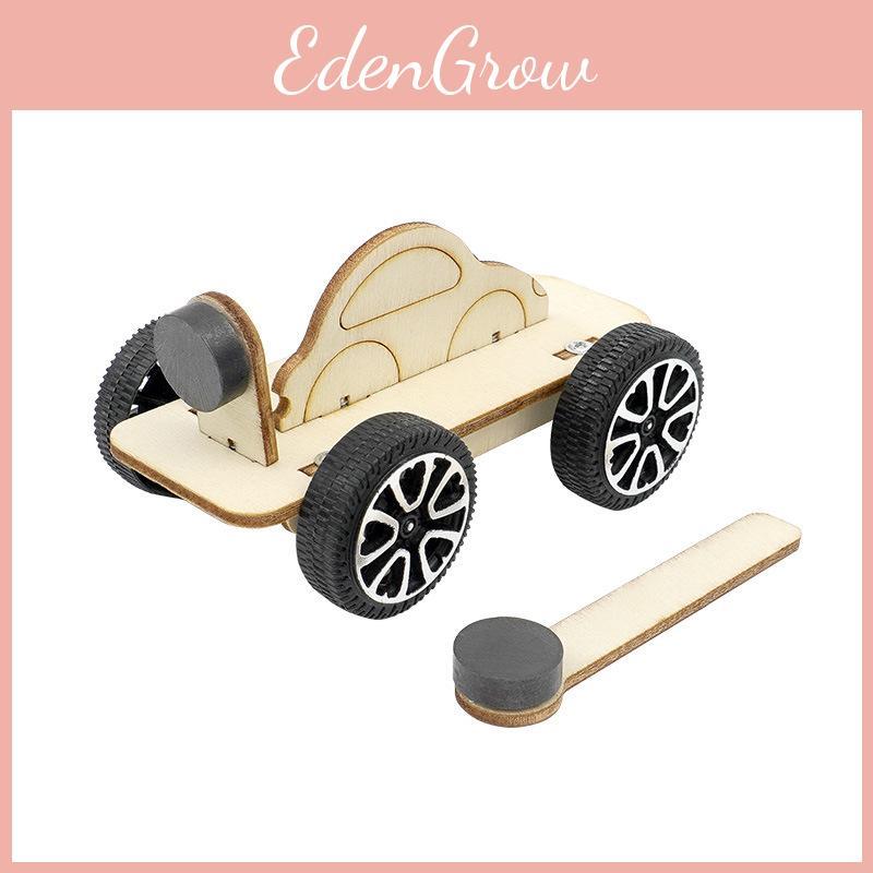 Educational Magnetic Wood Car Diy Science Toy For Kids Stem Learning Handcrafted Model