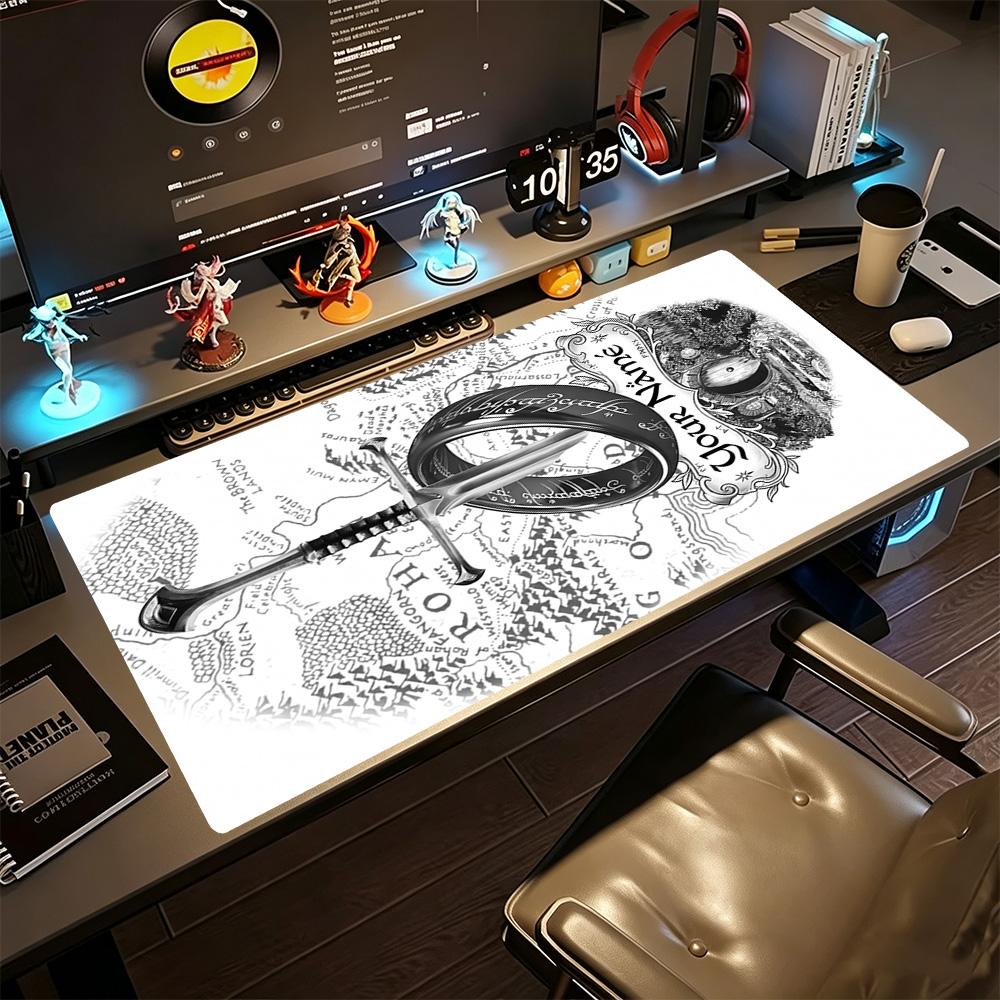 Lord Rings Customized Name Mouse Pad Keyboard Mat Computer Desk Mat Non-Slip Rubber Base Perfect for Office Desktop Supplies School Home