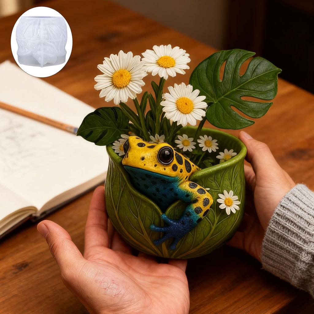 Flower Pot Mold Diy Silicone Frog Mold Frog Plaster Mold Crafting For Garden Ornament Home Decoration Interior Design