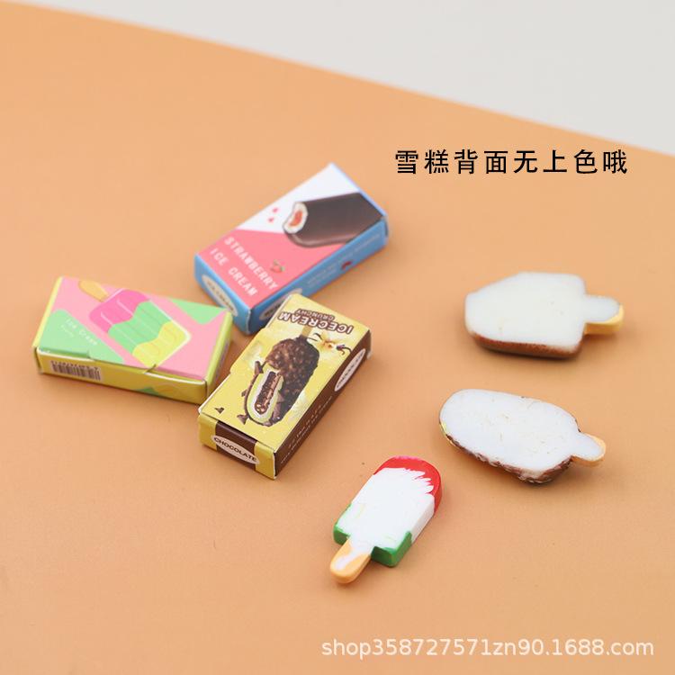 Simulation Mini Items Ice Cream Popsicles Doll House Model Ornaments Play House Toys Miniature Supermarket Snacks