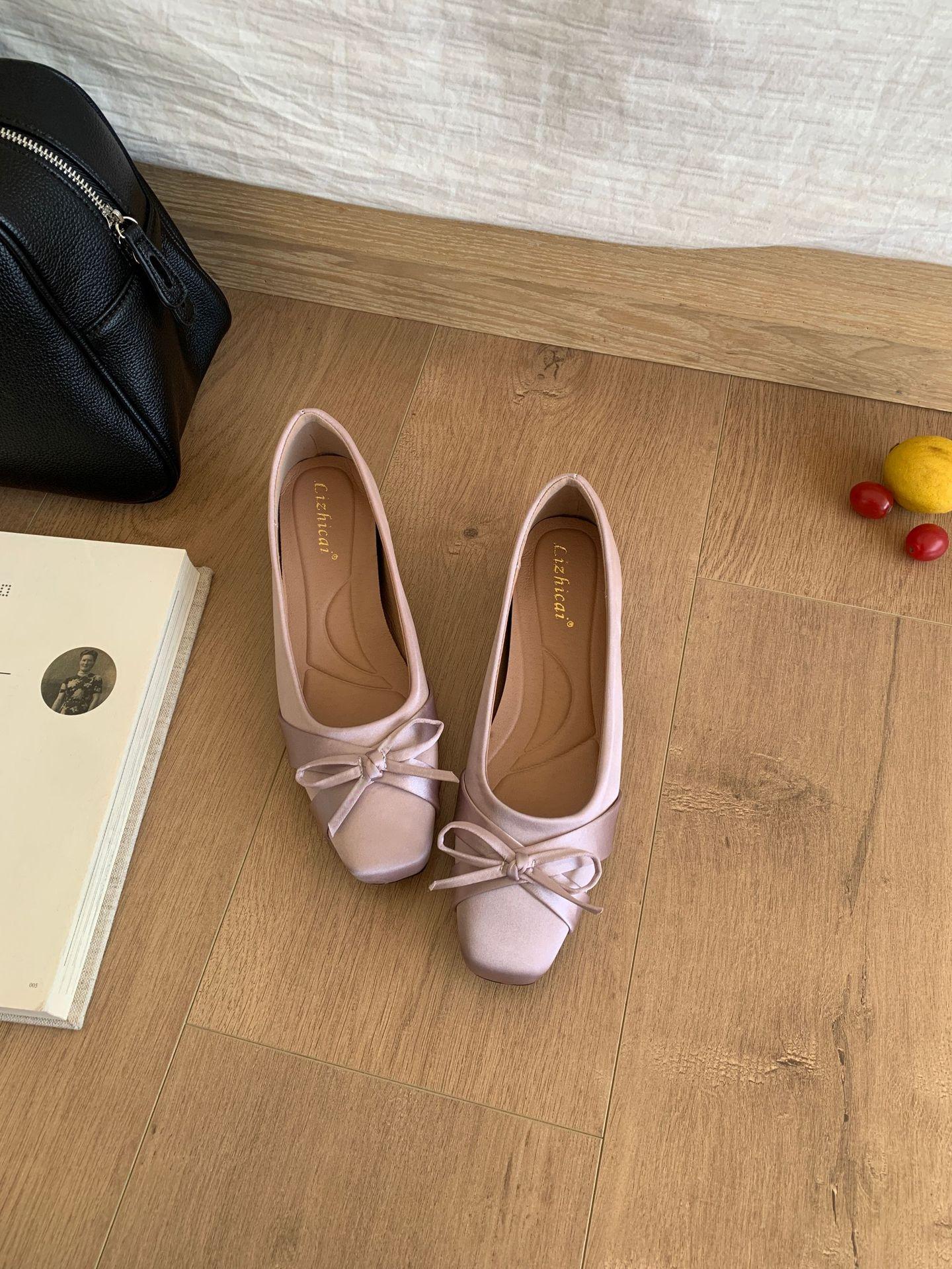 Women s Satin Square Toe Bowknot Spring Elegant for Dresses Pumps - Fashionable Footwear 35