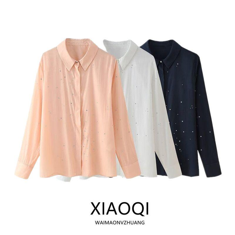 Fashion Style 2024 Autumn New Women's Clothing Stylish Easiest for Match Long Sleeves Jewelry Embroider Shirt 4786257