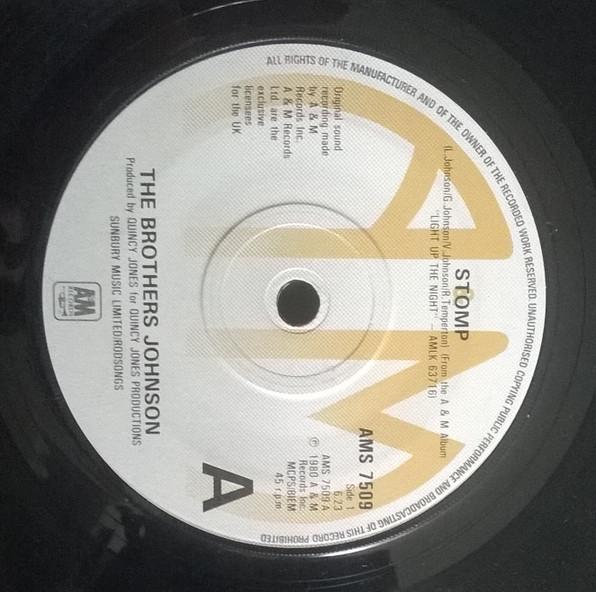 

7inch Record BROTHERS JOHNSON Stomp AMS7509 AM Records 1980 UK Dance Electronica Used