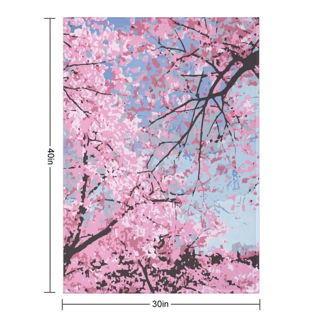 Cherry Blossoms Throw Blanket Beach Travel Decorative Sofas Sofas Blankets