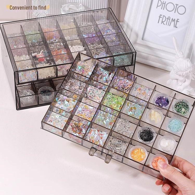 Acrylic Multi-Layer Jewelry & Nail Art Storage Box with Drawers